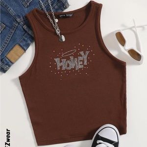 Brown shein top